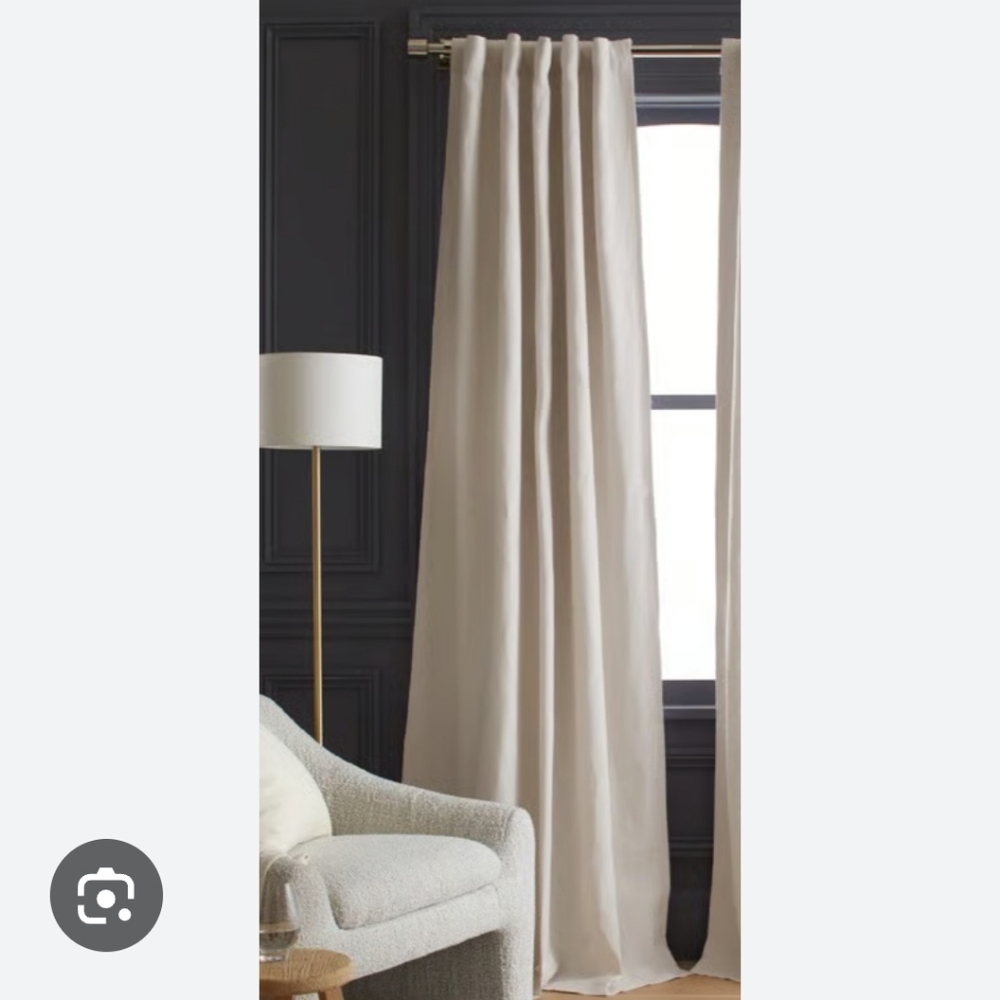 Quince Textured Linen Curtain Single Panel New  48 X 84 In Sand